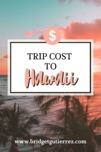 Trip cost to Hawaii Pinterest pin
