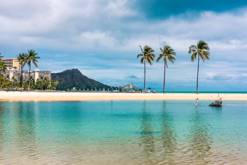 Hilton pond near Waikiki in Oahu Hawaii 