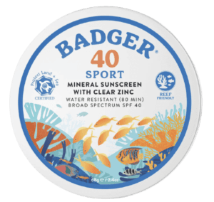 Badger Clear Zinc Sport Sunscreen Tin – SPF 40 