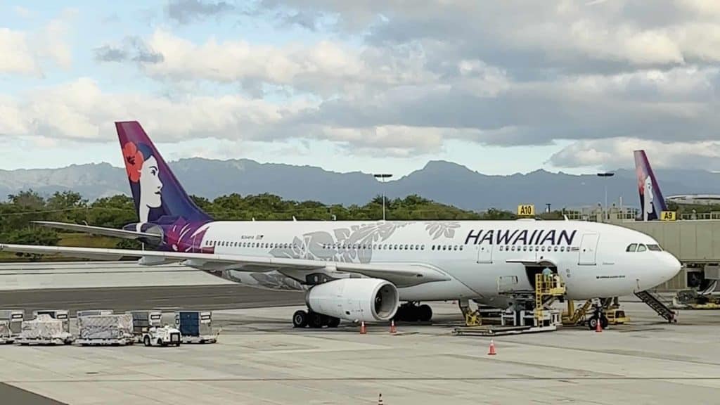 aloha from Hawaii with Hawaiian airlines plane