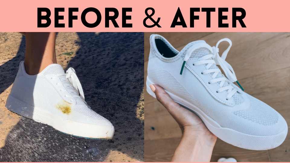 before and after cleaning vessi shoes
