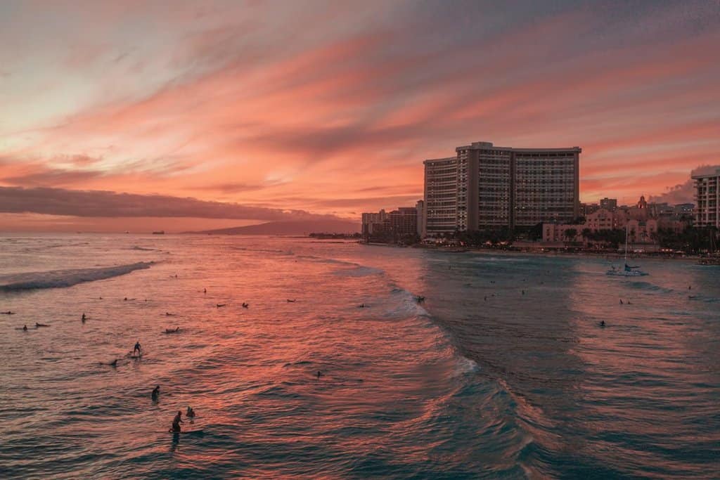 sunset at honolulu