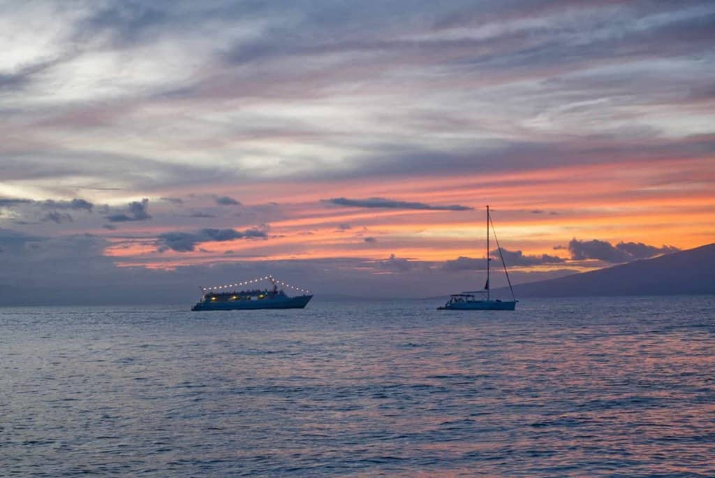 sunset cruise on the coast of oahu