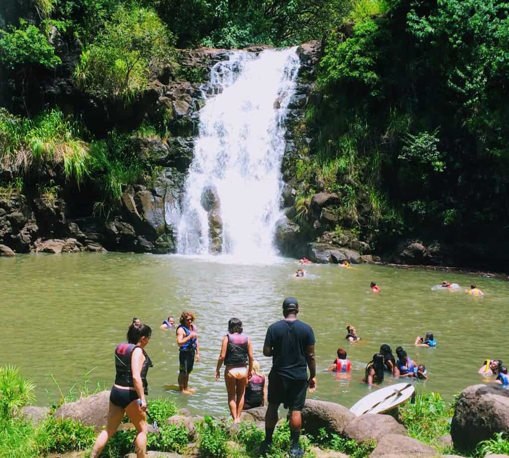 Waimea falls in oahu