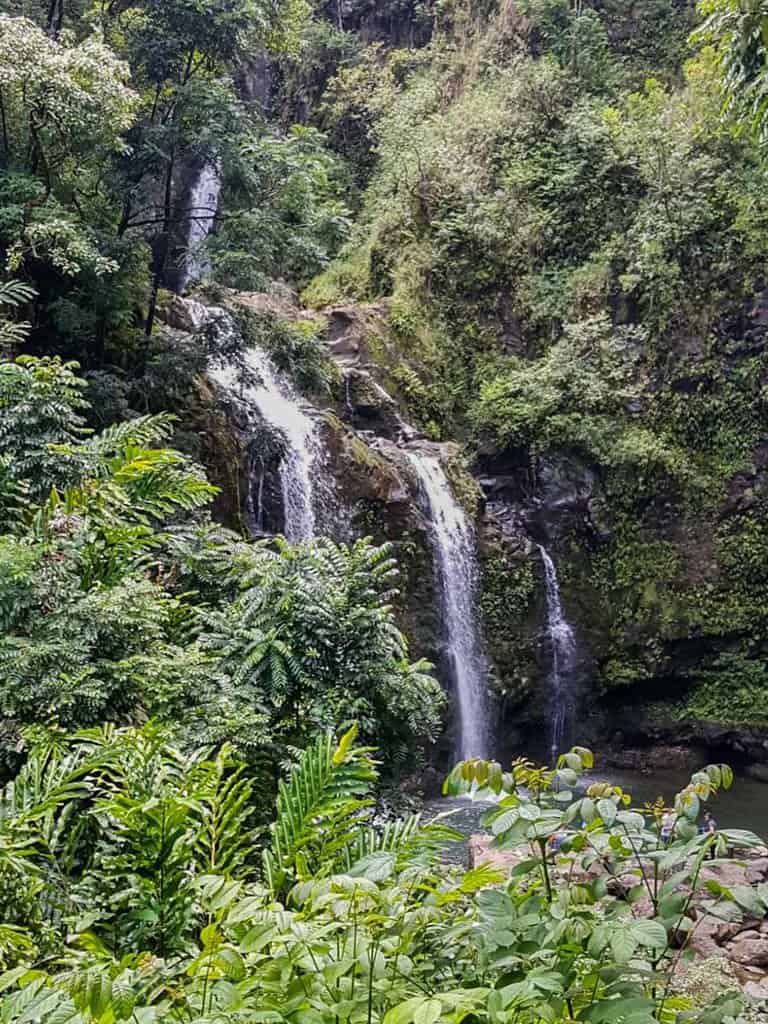 a waterfall in maui
